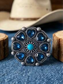 Women's Charming Jewelry Bohemian Vintage Style Heart-Shaped AB Rhinestone Elastic Ring, Suitable For Daily Wear Or As A Holiday Gift For Women - Rings - View 8