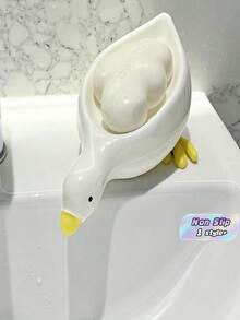 1pc Yellow Duck Shaped Soap Holder, Plastic Material, Suitable For Kitchen Bathroom Countertop Storage Box, Non-Slip Drainage Soap Dish Container, Bathroom Accessories, Home Bathroom Decor, Summer - Multiple Styles and Colors - View 14