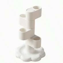 1pc 360° Rotating Pen Holder, Toothbrush Holder, Marker Organizer, White Desktop Pencil Storage, Holds 4 Pens, Compact Office Desk Organizer And Workspace Accessory - A - View 11