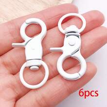 6pcs Multicolor Matte Painted Swivel Lobster Clasps Candy Color Spring Snap Hooks Ring For DIY Keychain Bag Pendant Jewelry Making Supplies - Multicolor - View 14
