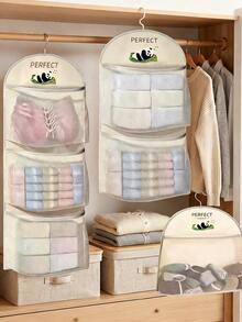 1PC/3PCS,Children's Socks Storage,Adult Socks Storage,Wardrobe Hanging Storage Bag;Vertical Storage,Ultimate Space Utilization,Adopting Hanging Design,Can Be Easily Hung On Wardrobe Rod,Behind Door Or Bed Head.This Can Fully Utilize Ignored Vertical Space,Completely Without Occupying Precious Desk And Floor Area,Is A Small Space Expansion Tool;Large Opening Design Easy To Take And Place Items,Washable,Convenient To Clean,Maintain Hygiene;Suitable For Home Storage/Travel/Business Trip,Can Be Used For All Family Members' Small Clothing Items Classification Storage - Multicolor - View 7