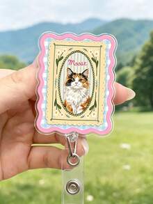 Personalized Dog Badge Reel, Custom Pet Watercolor Photo Badge Reel, Nurse Badge Reel, Dog Mom Gift - Multicolor - View 3