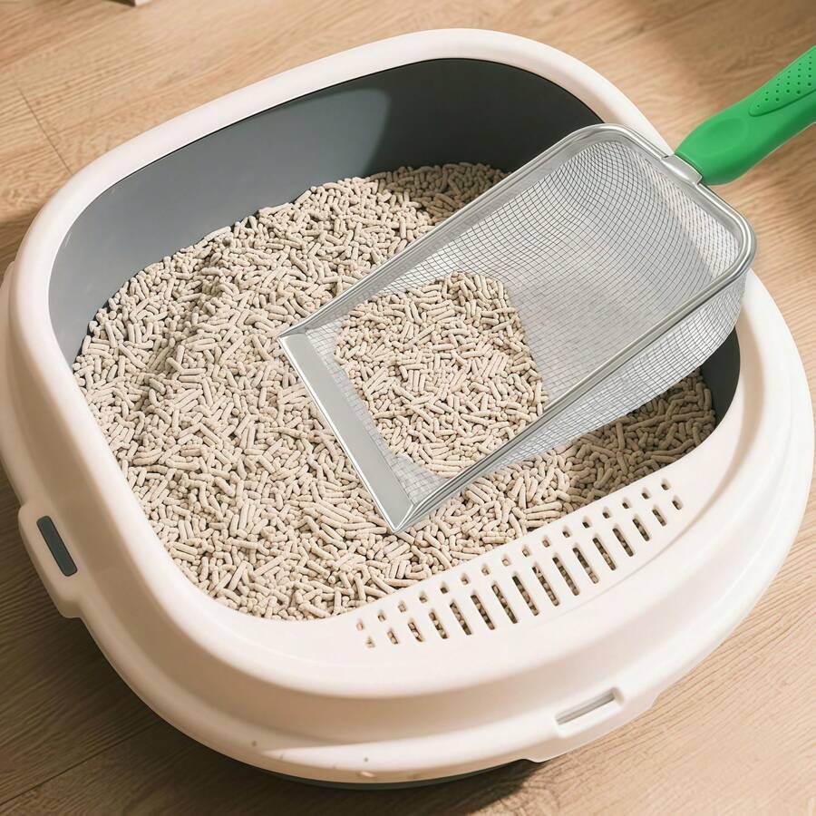 Murtenze Stainless Steel Cat Litter Scoop, Non-Stick Coated Metal Fine Sand Litter Scoop, Mesh Shovel For Reptile Kitten Pooper (Blue, 2mm Mesh) - Green - View 1