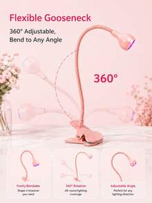 LED Gooseneck UV Nail Lamp, 3W Flexible Lamp Head, Anti-Discoloration Technology, 30s Fast Drying Gel Nail Polish, Plug And Play Portable Design, Suitable For Home DIY Nail Salon, Perfect Gift For Women, Christmas And Valentine's Day - Multicolor - View 6