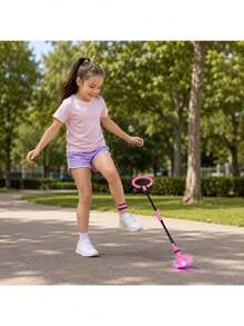 LED Light-Up Ankle Hopper Ball, Foldable Toy - Pink - View 6