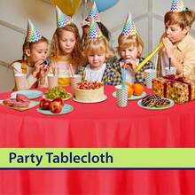 1pc Disposable Round White Plastic Tablecloth, 84 Inch/213cm Large Size, Suitable For Parties, Weddings, Christmas And Other Events - 84 Inches / 213 cm - View 8