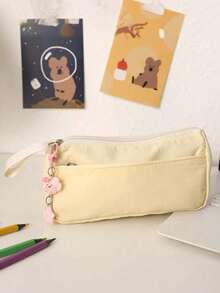 2pcs INS Style Pencil Case And Pendant - Large Capacity, Cute Plush Stationery Bag. High-End Elegant Appearance, Back To School, First Day Of School - Multicolor - View 11