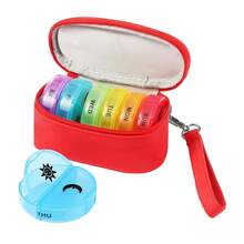 1pc Travel Pill Box, 14 Compartments Weekly Medication Organizer, First Aid Kit, Suitable For Home/Short Trips - View 5