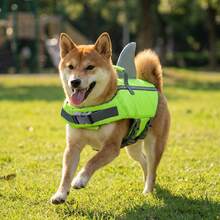 Metglad Dog Life Jacket, Cute Fin Design Pet Swimming Vest, High Visibility And Excellent Buoyancy, Equipped With Sturdy Rescue Handle And Leash Ring, Adjustable Size, Suitable For Small, Medium And Large Dogs - Green - View 7