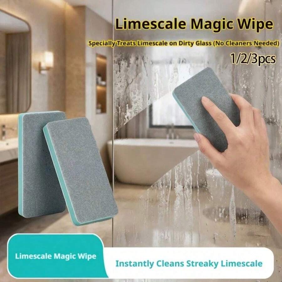 Magic Descaling Cleaning Brush, 1/2/3/4/6pcs Multi-Functional Bathroom Glass, Mirror And Shower Tile Cleaning Tool, Powerful Removal Of Water Stains, Water Marks And Limescale Window And Sink Brush, Faucet Cleaner - Cleaning Wipe - View 1