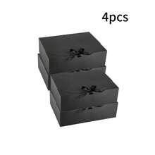 10pcs Black Gift Boxes With Lids, Groomsman Proposal Boxes, Luxury Black Gift Boxes With Ribbons For Wedding, Birthday, Party, Christmas, Bridesmaid, Graduation, Valentine's Day Gift Boxes - B-Black - View 15