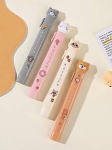 1pc/2/4pcs Kawaii Cat Paw Retractable Pen Eraser, Sliding Push Type Pencil Eraser, For Student Sketch&Revision, Back-To-School Season, School Homework - Multicolor - View 9