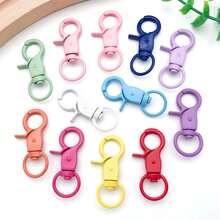 6pcs Multicolor Matte Painted Swivel Lobster Clasps Candy Color Spring Snap Hooks Ring For DIY Keychain Bag Pendant Jewelry Making Supplies - Multicolor - View 7