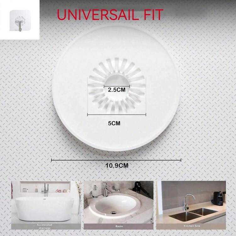 1pc Universal 2-In-1 Kitchen Sink Drain Stopper With Premium Silicone Filter, Anti-Clogging Pop-Up Drain Plug, Hair Catcher For Bathtub, Shower And Sink - Multicolor - View 9