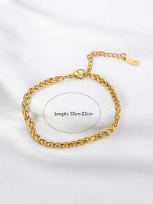 18K Gold Plated Hip Hop Street Style Gold Dragon Bone Chain Men's Bracelet, Stainless Steel Jewelry, Birthday Surprise Gift, Friendship Accessory - Keel Chain - View 3