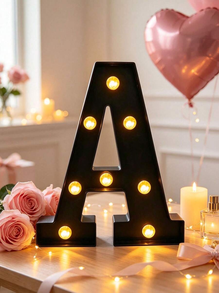 22cm 家居裝飾 LED 發光字母燈，婚禮求婚生日派對裝飾字母數字燈，女孩房裝飾燈，室內裝飾