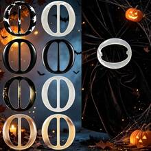8pcs Halloween Oval Scarf Rings, Minimalist Solid Color T-Shirt Necktie Fasteners, Invisible Shirt Buckles, Elegant Gel Resin Women's Daily Wear Scarf Rings - Multicolor - View 2