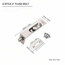 4 Inch Stainless Steel Concealed Door Lock Flush Slide Latch Bolt With Screws Silver (2/4/6 Pieces) - Concealed Door Bolt - View 8