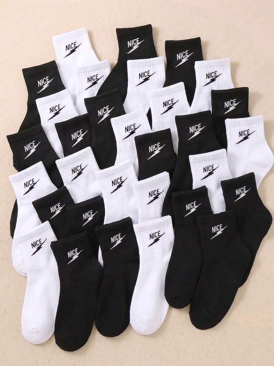 20 Pairs Kids Socks, Elastic Socks, Sports Socks, Mid-Calf Socks ...