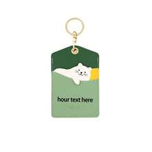 Personalized Cartoon Animal Card Holder, Cute Cat, Seal, Dog, Whale PU Leather ID Badge Holder With Keychain, Custom Text Bus Card Work Access Card Holder, Custom Name Cute Animal PU Card Holder Keychain Personalized Text ID Card Holder Gift - Multicolor 2 - View 14