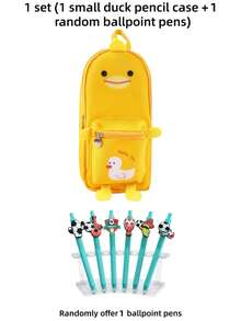 1 Set Large Capacity Cute Cartoon Animal Pencil Case, Durable Oxford Cloth Japanese High-End Design Stationery Storage Bag, Suitable For Elementary And Middle School Students, Back To School Season, Desktop Storage, School Essentials - Sets - View 15