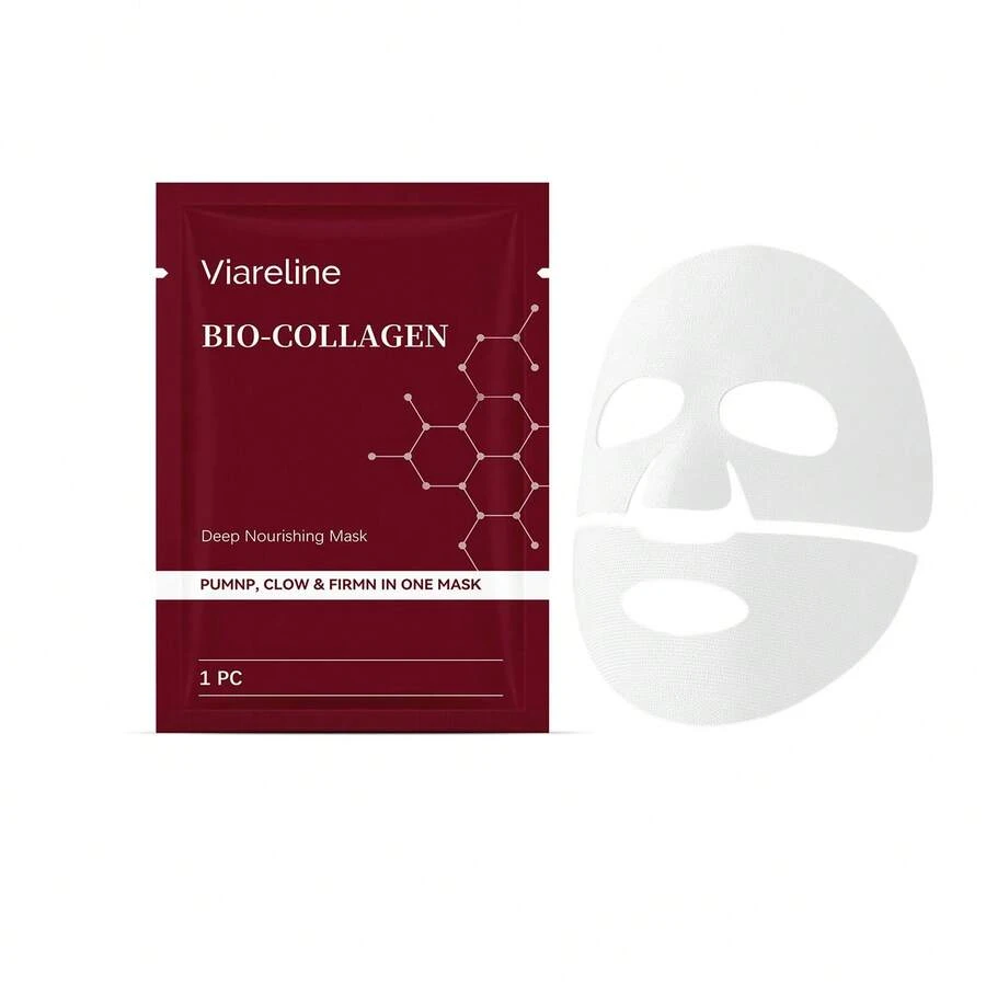 Viareline Mascarilla Facial Hidratante con Colágeno, Mascarilla de Cuidado Diario para una Piel Suave, Humectada y de Apariencia Radiante - 1 unidad - Ver 1