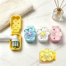 Floral Pattern Portable Toothbrush Cap, Cute Balloon Design, Travel Toothbrush Storage Box, Portable Toothbrush Head Protective Clip, Toothbrush Storage Clip, Toothbrush Protective Cover, Protect Toothbrush Head, Portable Design Convenient To Carry - Multicolor - View 18