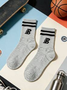 1/3/5 Pairs Of Versatile Mid-Calf Socks, Breathable, Comfortable And Sweat-Absorbing. The Mid-Calf Design Is Suitable For Daily Wear, Sports, Office - Multicolor - View 8
