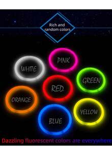 30/50/100/200pcs (Includes Connectors + Glow Sticks) Colorful Glow Bracelets, Disposable Glow Sticks For Concerts, Parties, Camping, Outdoor Events - Multicolor - View 4