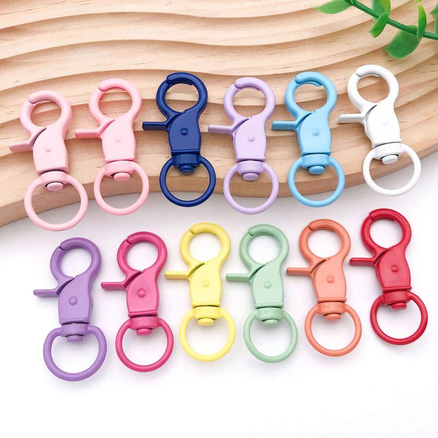 6pcs Multicolor Matte Painted Swivel Lobster Clasps Candy Color Spring Snap Hooks Ring For DIY Keychain Bag Pendant Jewelry Making Supplies