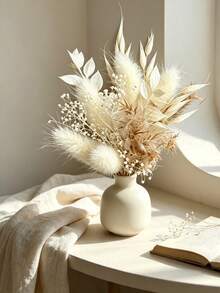 1/2/4/6/12pcs Artificial Mini Flower Bouquets, Home Decor Ornaments, Halloween Christmas Thanksgiving Table Decorations, Wedding Decor Bouquets, Groom & Bride Premium Corsages, Flower Shop Bouquets, Birthday Anniversary Gift Bouquets - White-brown - View 10