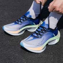 XTEP Shock Absorption Pro Sepatu Lari Pria Baru dengan Dukungan Peredam Guncangan Ringan Bernapas Cengkeraman Tahan Aus - biru/hijau - View 3