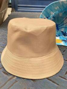 Topi Bucket Bolak-balik Warna Polos, Topi Matahari Pantai untuk Perjalanan Musim Panas, Perlindungan UV Unisex - MultiWarna - View 7
