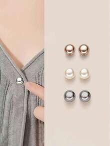 6/3/1pc Patterned Plastic Buttons, Anti-Exposure Fashion Decorative Adjustable No-Sew Buttons, Suitable For Shirts, Dresses, Coats And Tops, Sewing Supplies, Brooches, Sewing, Buttons, Badges, Buttons, Handmade Crafts - Multicolor - View 12