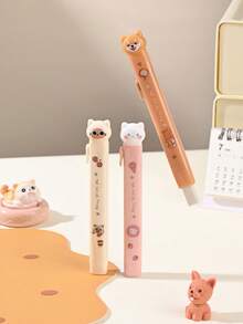 1pc/2/4pcs Kawaii Cat Paw Retractable Pen Eraser, Sliding Push Type Pencil Eraser, For Student Sketch&Revision, Back-To-School Season, School Homework - Multicolor - View 3