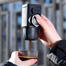 Portable Manual Espresso Maker, 2-In-1 Capsule & Ground Coffee Machine, Hand-Pressed Mini Espresso Coffee Maker For Travel, Camping, Home & Office - Black 15bar High Pressure - View 7