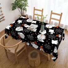 1件 極簡幽靈萬聖節風格長方形桌布，適合野餐或派對裝飾桌布，餐廳裝飾、廚房裝飾桌布，生日派對與居家裝飾 - 彩色 - 查看 10