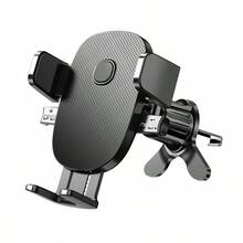 Dudukan Ponsel Navigasi Mobil, Pengait Ventilasi Udara, Pengunci Otomatis, Anti Guncangan, Braket yang Dapat Diputar - Hitam - View 7