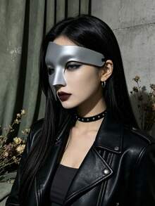 1pc Unisex Gothic Style Half Mask, Masquerade Party Costume Prop, Venetian Style Halloween Mask, Groom Groomsmen Wedding Face Decoration, Suitable For Daily Party And Holiday Wear - A - View 4