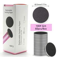 60Pcs Replacement Sandpaper Discs For Electric Foot File, Replaceable Disposable Sandpaper, Callus Remover Tool, Suitable For Men And Women With Dead Cracked Hard Skin - Black - View 12