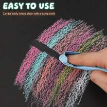 12/24pcs Dustless Water-Soluble Colored Erasable Chalk, No Mess, For School Teachers Blackboard Use (Random Colors) - Multicolor - View 7