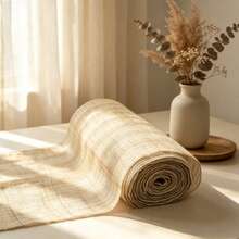 Natural Color Linen Fabric Roll 50cm Wide, Breathable Semi-Transparent Linen Fabric, Coarse Texture Material, Suitable For DIY Crafts, Table Runners, Wedding Decor And Photography Backgrounds - 1PC - View 1