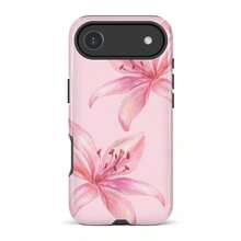 VESPOP Off-White Phone Case With A Tiger And Lily Pattern, Cute Summer Phone Case, Compatible With IPhone 18 17 Air, 16 Pro Max, 15, 14 Plus, 13, 12 Pro, 11, X, XR, XS Max, 8, And 7. - Pink - View 6