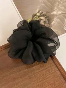 5pcs Lightweight Oversized Organza Scrunchies, Floral Bud Mesh Hair Ties With Premium Feel - Multicolor - View 8
