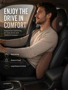 1PC Ergonomic Car Headrest Pillow Or Lumbar Support Cushion, Soft Rebound Neck And Waist Backrest Pad For Driver Seat, Daily Commute And Long Road Trips - Headrest and Lumbar Support - View 10