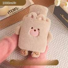 1000ml 熱水袋，內層 PVC 內襯，可攜式可拆卸手腳保暖袋，可愛毛絨印花，快速加熱且保溫持久 - 1000ml暖水袋 - 查看 11