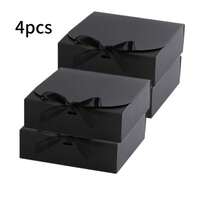 10pcs Black Gift Boxes With Lids, Groomsman Proposal Boxes, Luxury Black Gift Boxes With Ribbons For Wedding, Birthday, Party, Christmas, Bridesmaid, Graduation, Valentine's Day Gift Boxes - B-Black - View 16