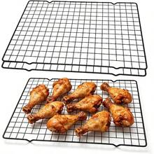 2PCS Metal Pastry Cooling Rack 37 * 25CM Cooling Racks Roasting Rack Suitable For Bakery And BBQ And Leaching (2 Black) - 2 Negro - View 1