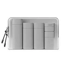 Set de 6 piezas para viaje, incluye botellas de champú, gel de ducha, loción corporal, crema facial, contenedores cosméticos vacíos, set de almacenamiento portátil - Multicolor - Ver 19