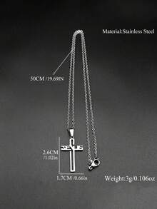 Stainless Steel Hollow Christian JESUS CROSS Pendant Necklaces For Women Men Gold Color Amulet Chain Necklace Jewelry Gift - Necklace - View 2